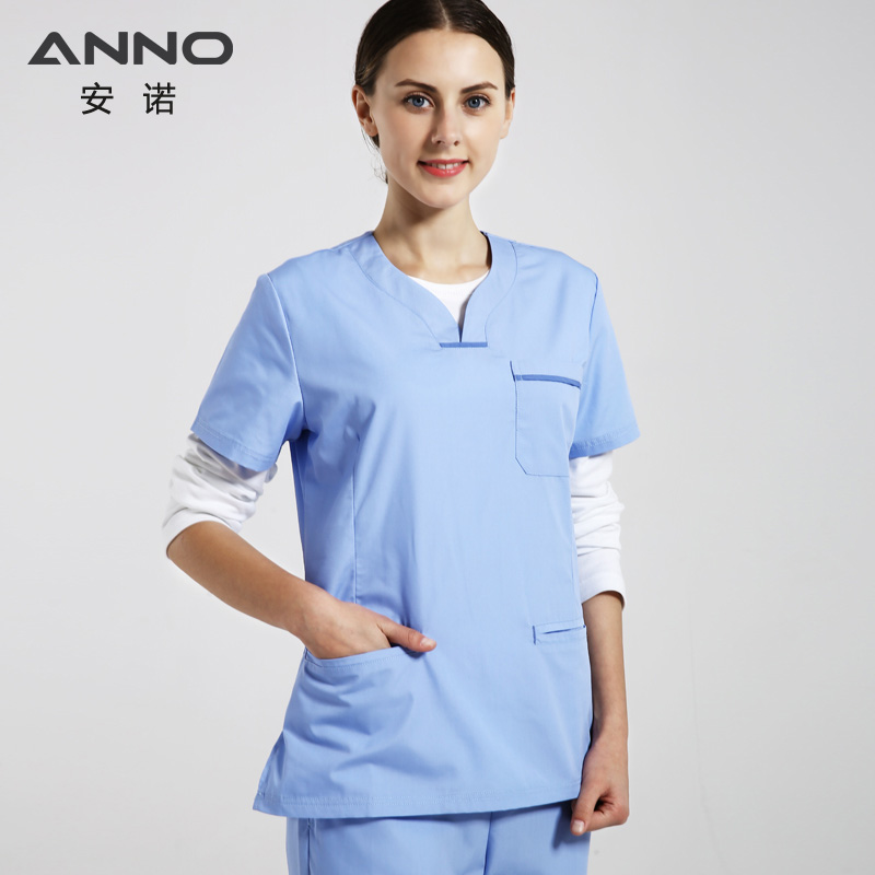 ANNO Summer Nurse uniform Female Form Scrub Suit Health and Beauty Care Short/Long Sleeves Nursing Dress Hospital Supply