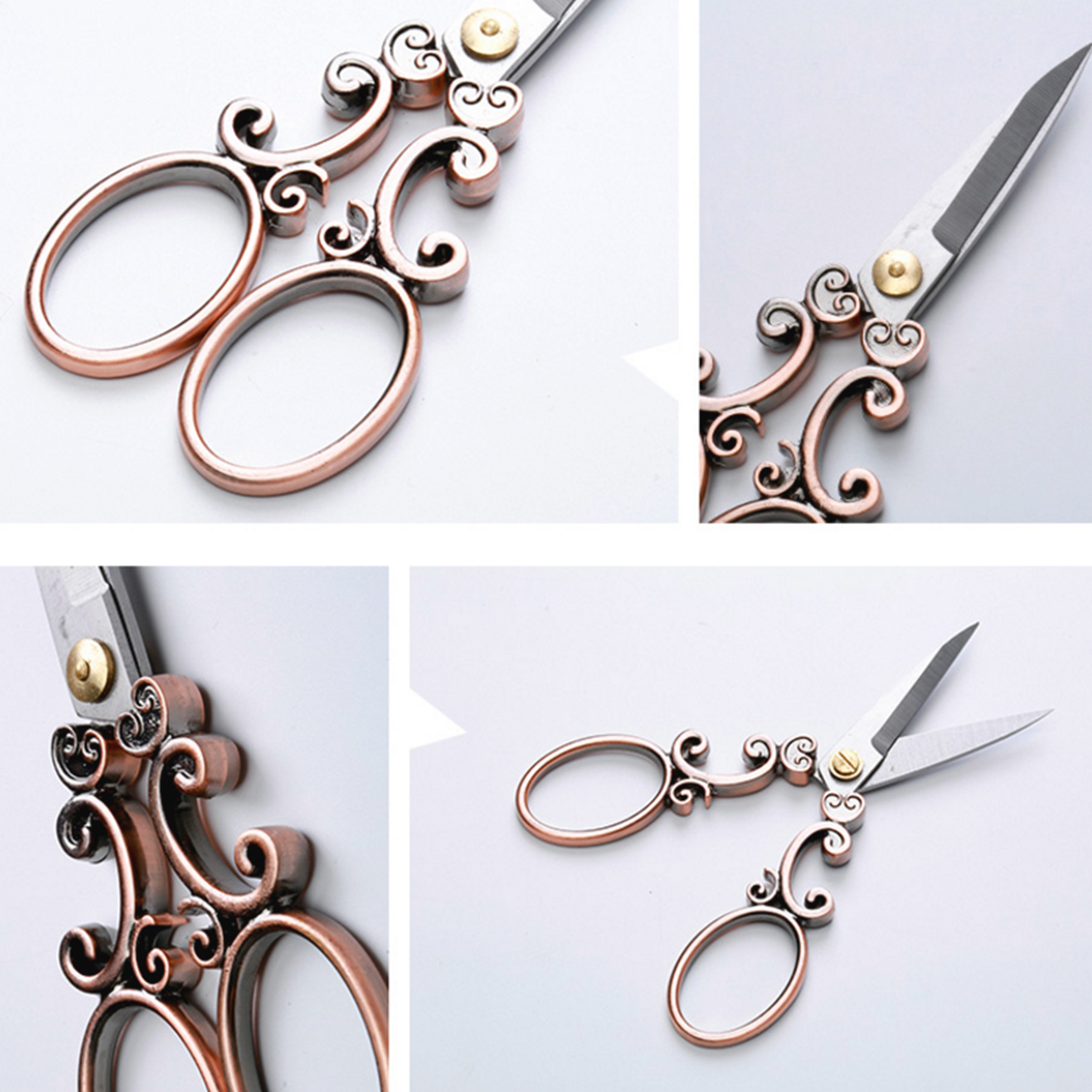 LMDZ 1pcs Retro Style Scissors Antique Cutter Cutting Embroidery Cross Stitch Sewing Tool Stainless Steel Craft Shears