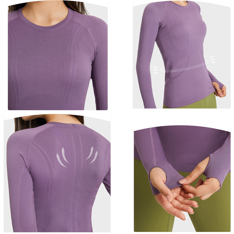 Ribbed Women's Sports Horse Ride Base Layer Long Sleeve