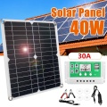 40W 18V Solar Panel Solar Cells Monocrystalline Silicon Solar Panel Power Bank + 10/20/30A Controller Solar Battery Charger Kit