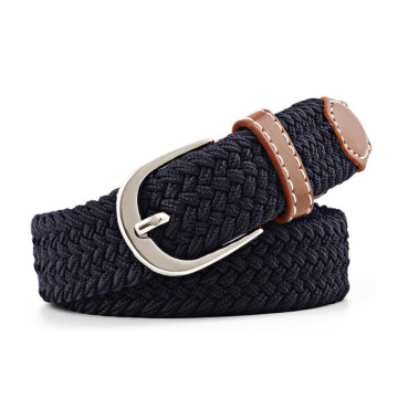 Men Women Casual Knitted pin buckle Belt Woven Canvas Elastic Stretch Belts Plain Webbing 2019 Fashion 100-120cm