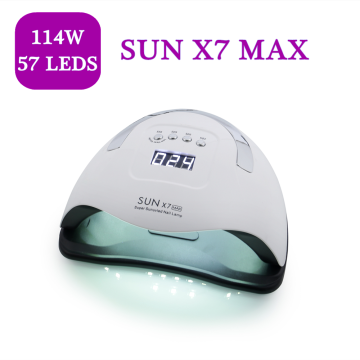 114W SUN X7 MAX UV LED Lamp With Sensor LCD Display 57 Lamp Beads Everything For Manicure