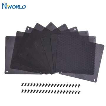 120 mm PVC Dust Filter Computer Fan Filter Cooler Black Dustproof Case Computer Fan Cover Mesh 10 Packs with 40 Pieces of Screws