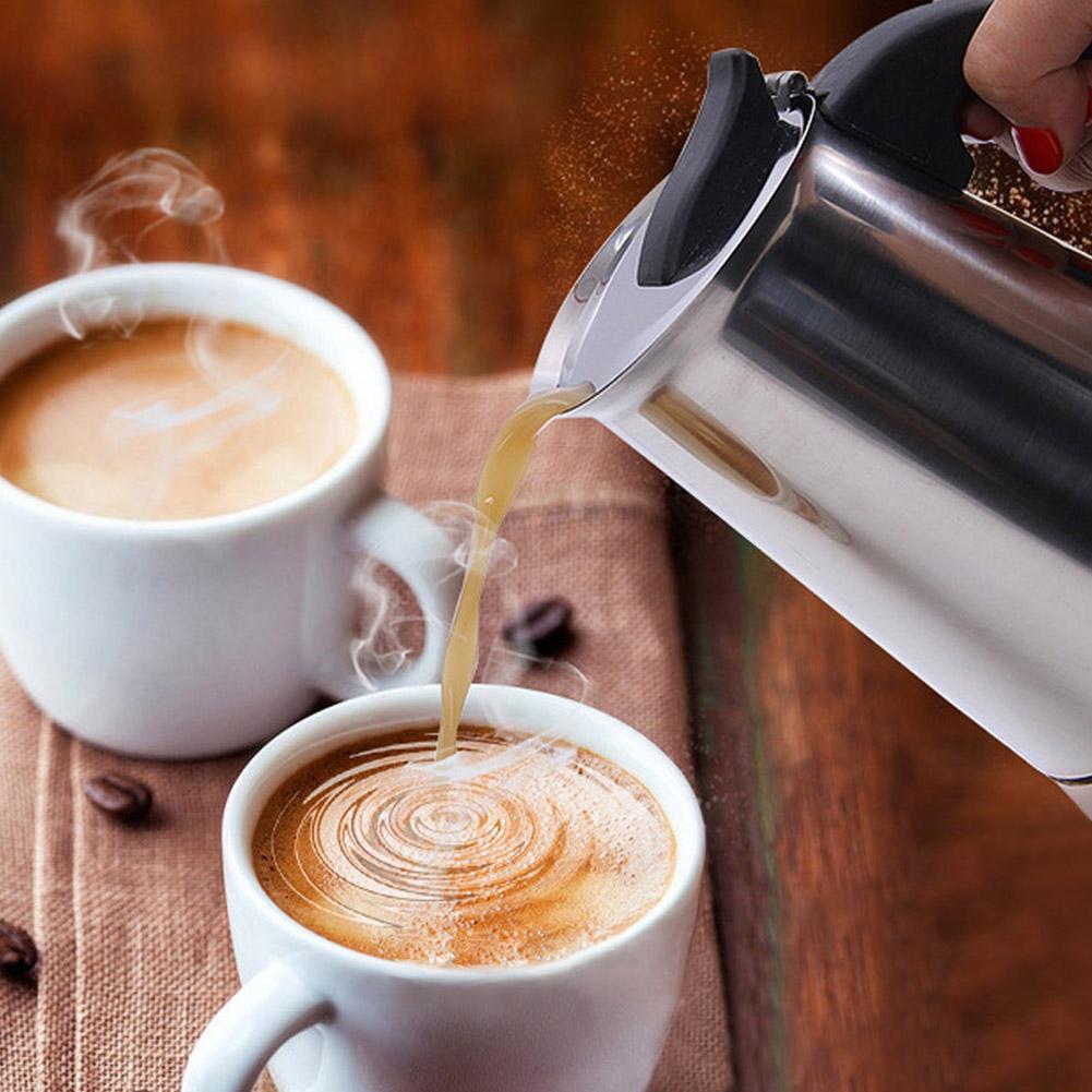 New 100ml/200ml/300ml/450ml Portable Espresso Coffee Maker Moka Pot Stainless Steel Coffee Brewer Kettle Pot For Pro Barista