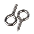 BQLZR 1000 x Small Mini Eye Hooks 0.3# Eyelet Screws Silver Iron Jewelry Findings