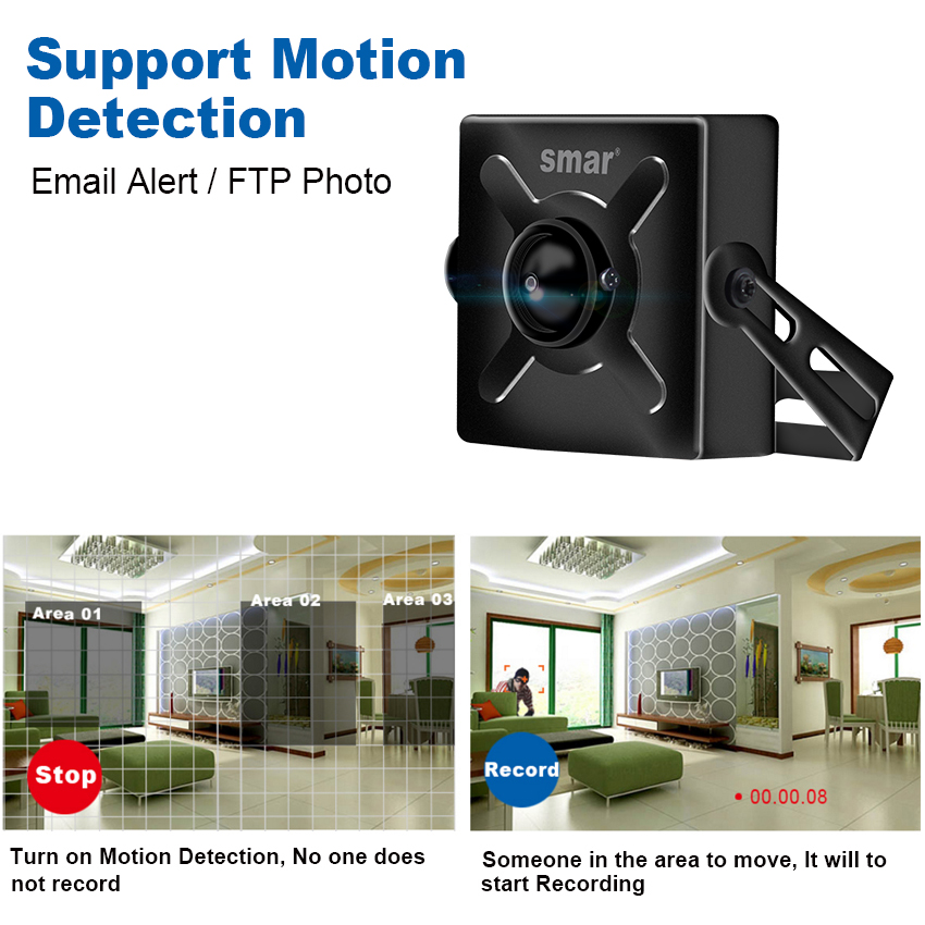 Smar CCTV IP Home Camera 3.7MM 720P 960P 1080P Security Surveillance Network Camera ONVIF2.3 Support Android, iPhone IOS