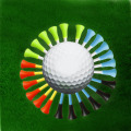 Hot 50pcs Golf Tools 83mm Plastic Golf Tees Rubber Cushion Professional Multicolor