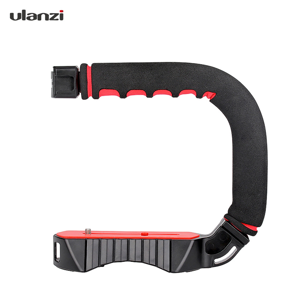 Ulanzi U-Grip PRO U Shape Bracket Video Handheld Stabilizer Grip Holder w/ 1/4" Screw Cold Shoe Mount for DSLR Camera Camcorder