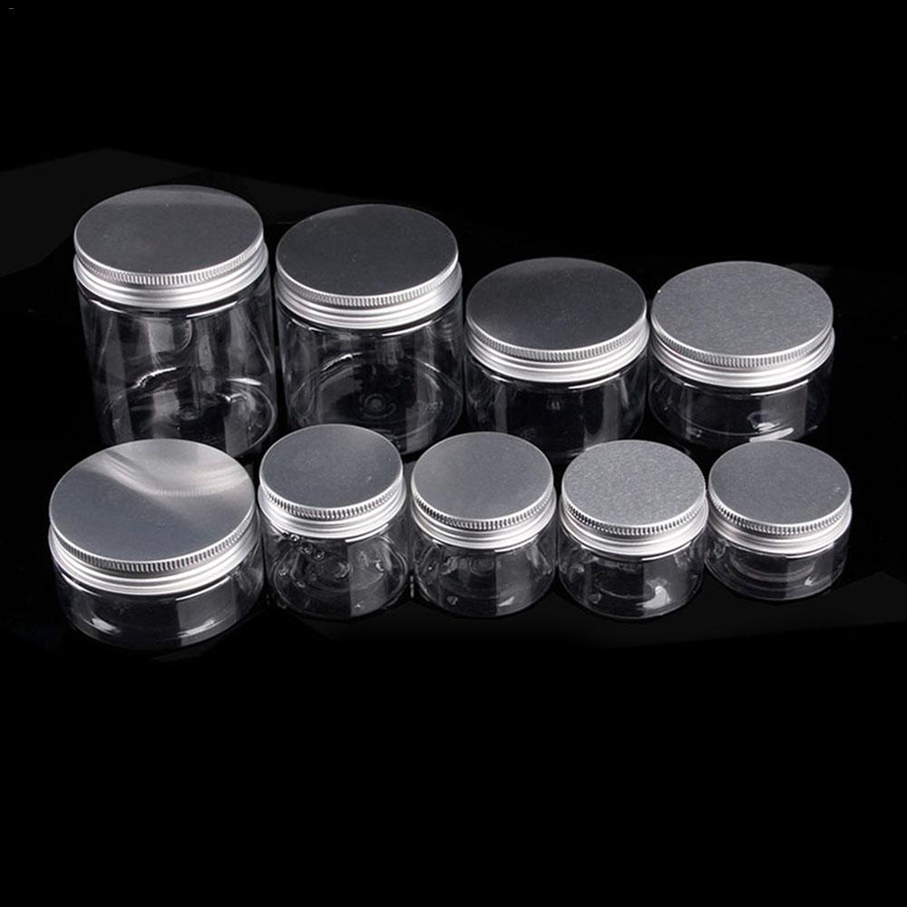 Clear Plastic Jar Lids Wood Color Empty Cosmetic Containers Makeup Box Travel Bottle 30ml 50ml 60ml 80ml 100ml 120ml 250ml 500ml