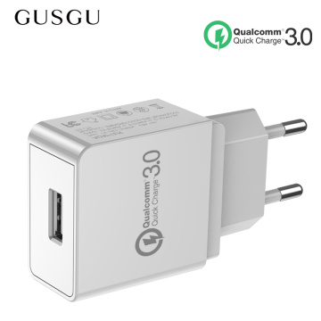 GUSGU Quick Charge QC 3.0 Fast USB Phone Charger Adapter Wall Travel Charger EU for iPhone Samsung Phone USB Adapter