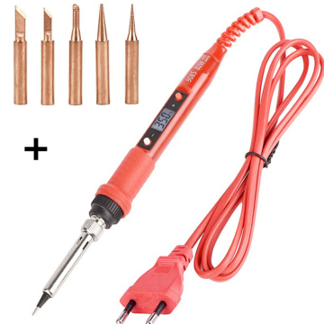 220V 80W Digital display EU Adjustable Temperature Electric Soldering Iron with 6 Welding tip free shipping