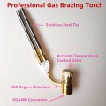 2 Nozzles MAPP Torch Gas Welding Gun Flame Brazing Gun CGA600 Connection Burner Heater Blowtorch for Welding BBQ HVAC Plumbing B