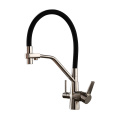 High-end Brass Brushed Nickel Kitchen Sink Faucet Mixer Pull Down Two Handle 3-way Kitchen Healthy Drinking Water Tap NL714
