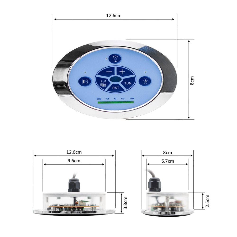 1 set Hot Tub Spa Combo Massage Bathtub Control Key Pressing Waterproof Water Pump Wind Bottom Light whirlpool Panel FM Radio