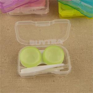 1Set Plastic Contact Lens Box Holder Portable Small Cute Candy Color Eyewear Bag Container Contact Lenses Soak Box Randomly