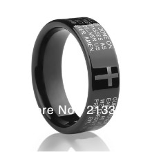 Free Shipping Buy Cheap Price Discount Sales USA HOT Selling 8MM Black Pipe Men's Tungsten Carbide Prayer Rings Wedding Band