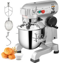 Commercial Food Mixer 20Qt 750W 3 Speeds Adjustable Food Processor Heavy Duty with Stainless Steel Bowl Dough Hooks Whisk Beater