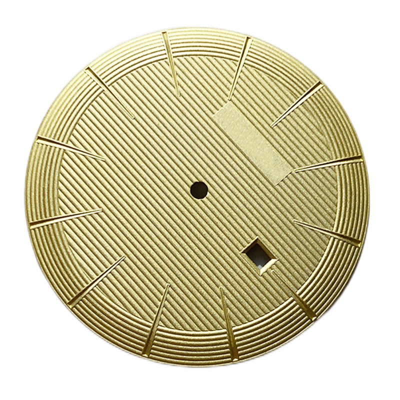 Custom pie pan watch dial with guilloche pattern