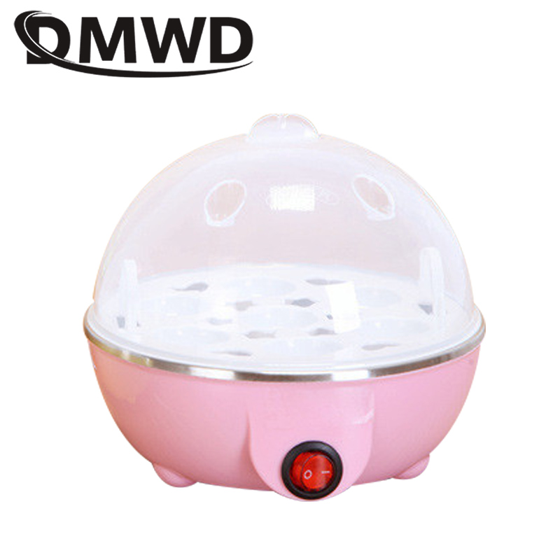 DMWD electric egg cooker boiler rapid heating stainless steel steamer pan cooking tools kitchenware portable 7 eggs capacity EU
