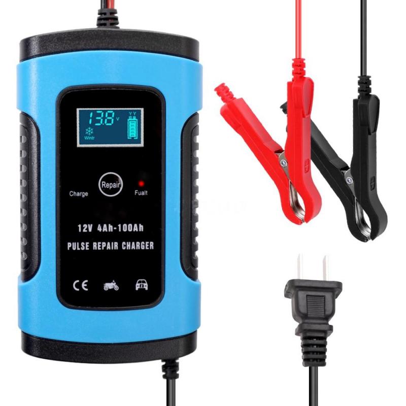 12V 6A Automatic Car Motorcycle Battery Charger Intelligent Fast Charging Pulse Repair Lead Acid Battery Charger Car Accessories