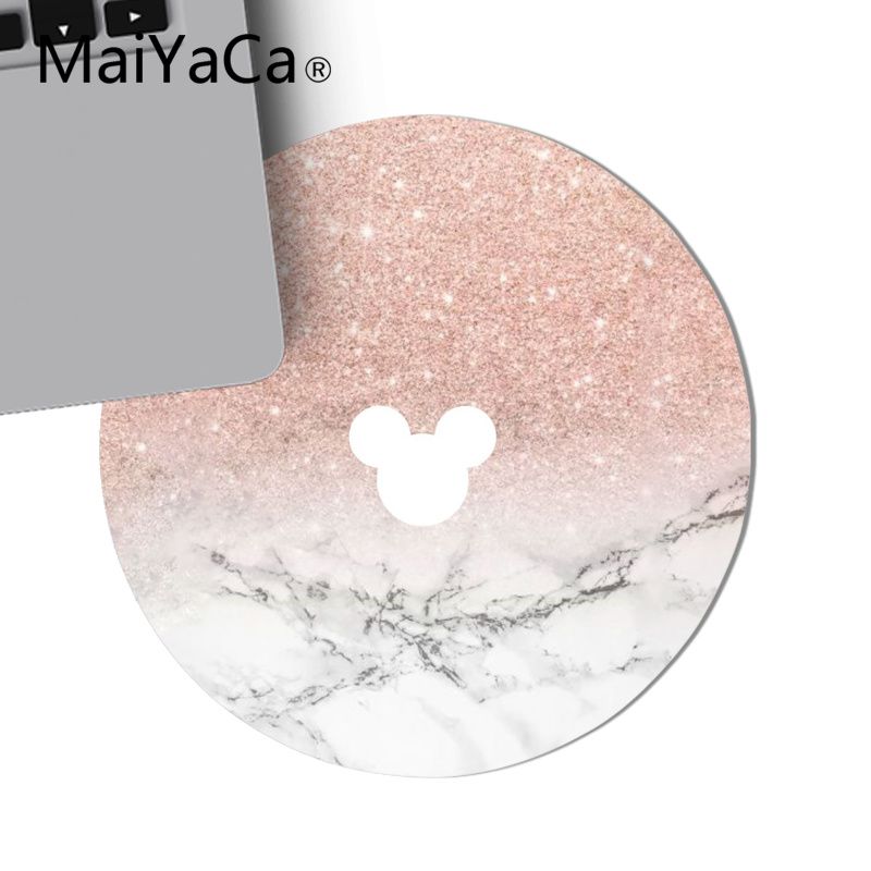 MaiYaCa pink gold Marble Durable Rubber Mouse Mat Pad Game Carpet Mouse Pad round mouse Mat Anti Slip gaming Mousepad 22x22cm