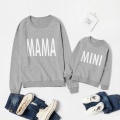 PatPat 2020 New Arrival Autumn and Winter Letter Print Grey Cotton Sweatshirts for Mom and Me Family Look Matching Clothes Tops