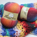 5pcsX100g Cashmere Yarn crochet yarn for knitting Rainbow Line Fancy Melange Combed Sewing High Quality