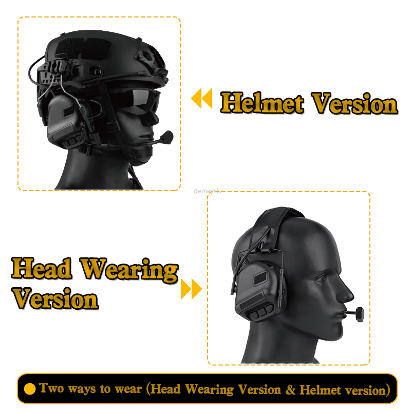 Tactical Helmet Headset with Fast Helmet Rail Adapter Military Airsoft Communication Headphone Outdoor Hunting Shooting Headset