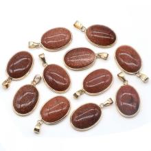Oval Red Goldstone Pendant for Making Jewelry Necklace 18X25MM