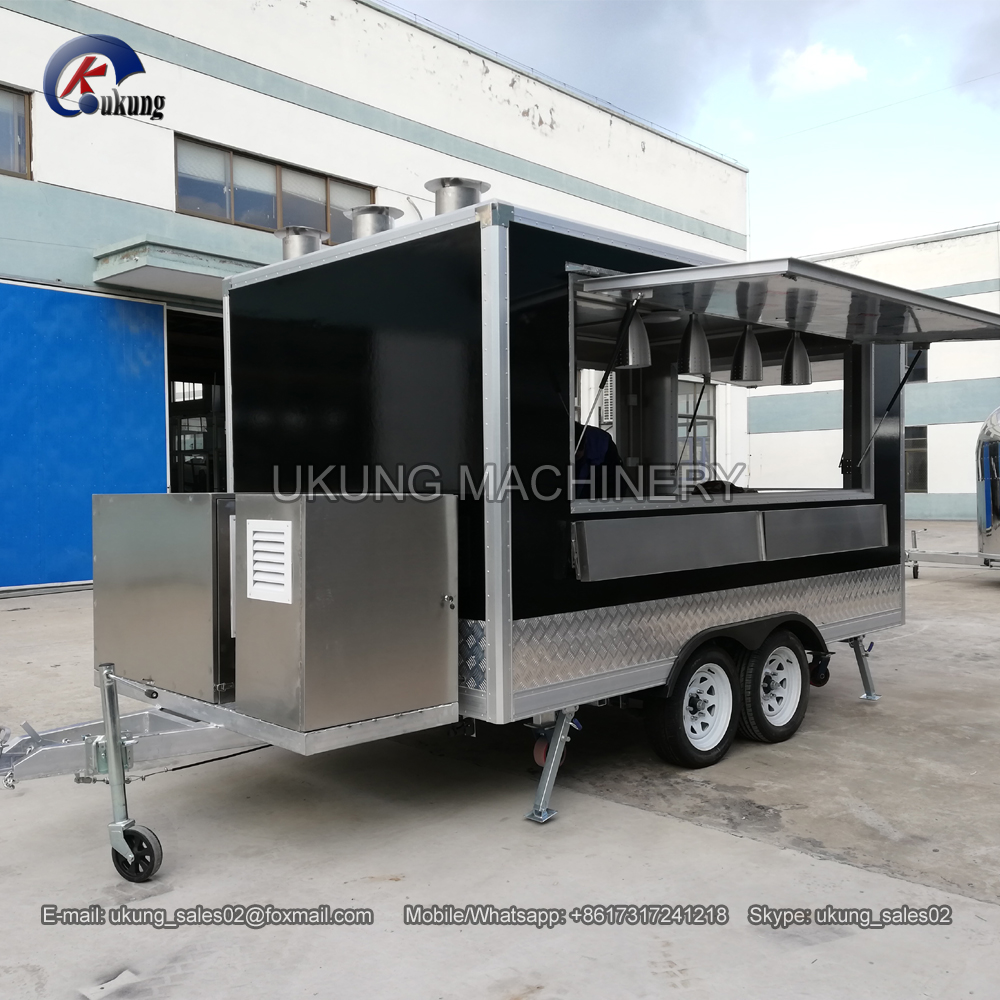 UKUNG mobile square luxury fast food cart, customized mobile restuarant truck