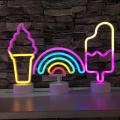 LED Neon Sign Light Colorful Rainbow Night Light for Home Decoration Battery/USB Powered Wall Christmas Light LED Neon Bulb Tube