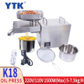 Stainless Steel Multi-function 220V Household Oil Press Maximum Power 1500W(Max) Hydraulic Press Sunflower Seed Oil Extractor