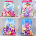 1 Pcs My Little Pony Non-woven Fabric Drawstring Backpack Party Supplies Kids Girl Travel School Bag Birthday Gift Storage Bags