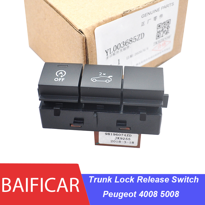 Baificar Brand New Genuine Rear Trunk Lock Release Switch Tailgate Opening Control Button For Peugeot 4008 5008 2017-2018