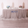 CL072F manufacture beautiful new many colors fits different shape custom made wedding gathered ruffled table skirt