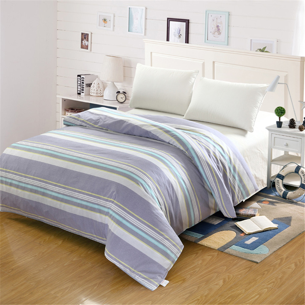 rainbow blue yellow stripes bedding duvet cover twin full queen King double single size adult boys girls Decorative pattern