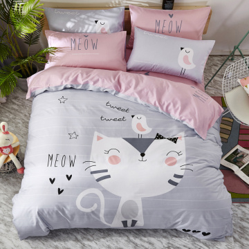 Cartoon Cat 3/4pcs Girl Boy Kid Bed Cover Set Duvet Cover Adult Child Cotton Bed Sheets And Pillowcases Comforter Bedding Set