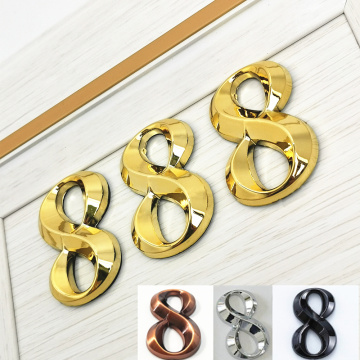 1pc Height 5cm Golden Home Sticker Address Door Label Bronze Modern House Number Digital #0-9 Hotel Apartment Door Plate