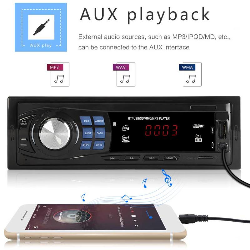 VODOOL 8013 1din In-Dash Car Radio Bluetooth Autoradio Stereo MP3 Player Remote Control FM/USB/AUX Input Auto Audio Car Player