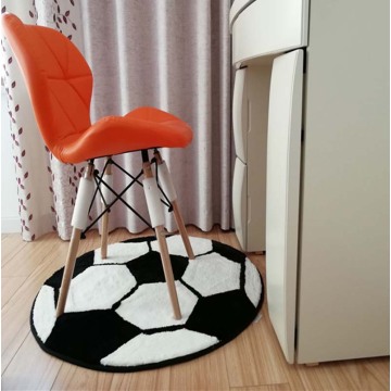 3D Polyester Anti Slip Ball Round Fluffy Carpet Computer Chair Pad Football Basketball Living Room Mat Children Bedroom Rugs