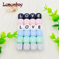 100/300/500pcs Silicone letters Beads 12mm colourful Baby Teethers Beads Chewing Alphabet Bead For DIY Personalized Name