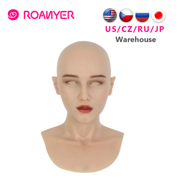 Roanyer Realistic May Mask Silicone Sexy Female Mask Halloween Masken For Crossdresser Men To Women Masquerade Cosplay