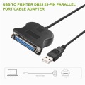Top Hot Black Bi-directional Parallel Interface Communication USB to 25 Pin DB25 Parallel Printer Cable Adapter Cord Converter