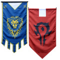128x64cm World of Warcr Alliance Movie Horde Banner Embroidery Flag Home Dacron Cosplay Accessory Movie War Party craf
