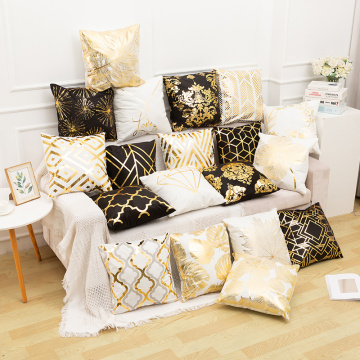 Gold Pillow Case Black And White Golden Painted Pillowcase Decorative Christmas Cushion Cover For Sofa Case Pillows