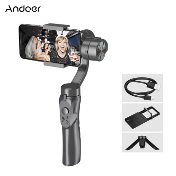 Andoer 3-Axis Handheld Gimbal Stabilizer Smartphone Built-in Lithium Battery with Mini Tripod Stand for Go Pro 4/5/6/7 Cellphone