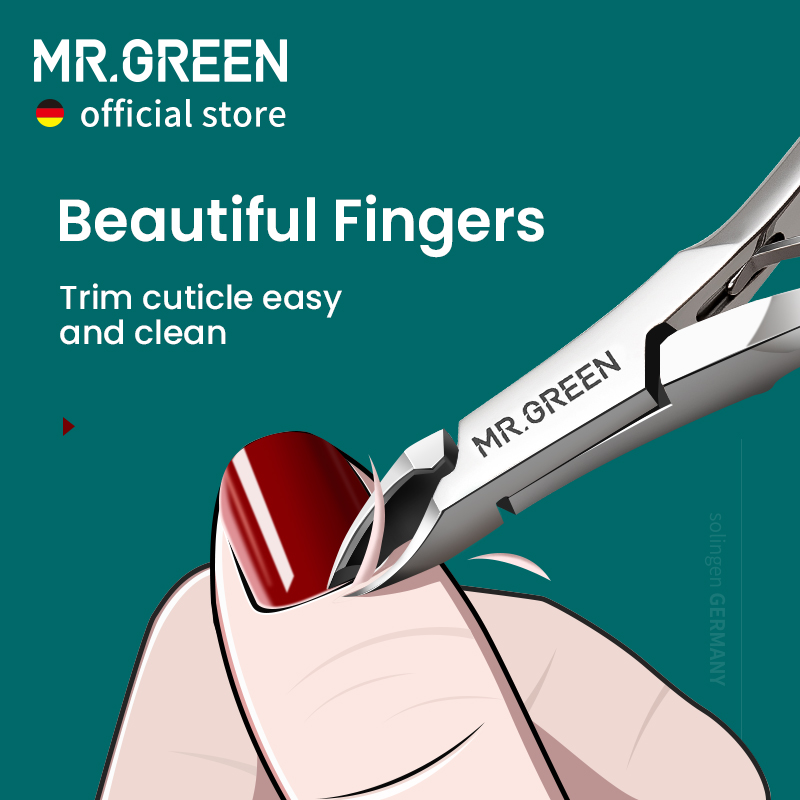 MR.GREEN Cuticle Nippers Nail Manicure Scissors Cuticle Clippers Trimmer Dead Skin Remover Pedicure Stainless Steel Cutters Tool