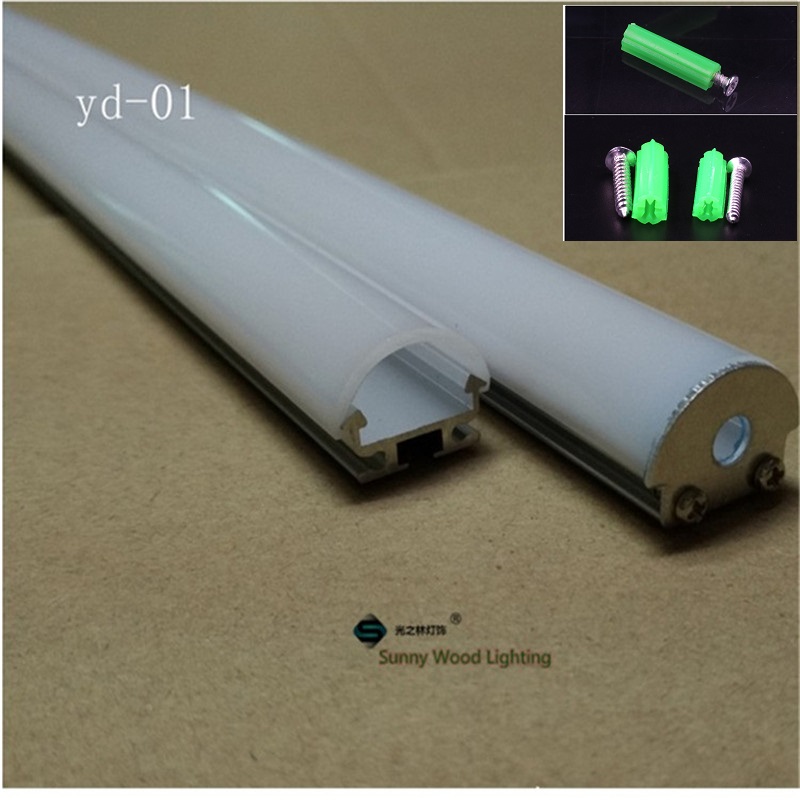 10-40pcs/lot 2m 80inch led aluminium profile for 14mm strip , led bar light led tape housing with PC cover and accessories