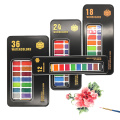 kemila 12/18/24/36/Color Bright Solid Water Color Set Portable Hand-painted Watercolor Pigment Transparent Full Drawing Set