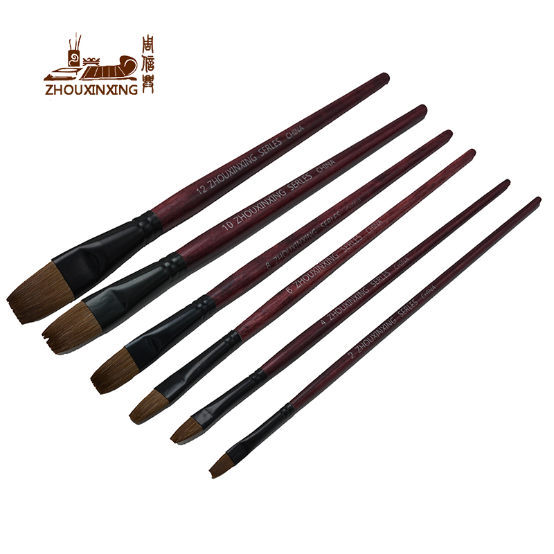 6pcs/Set,artist oil painting brushes weasel hair Water chese painting brush Acrylics Set Drawing Art Supplies Painting Tools